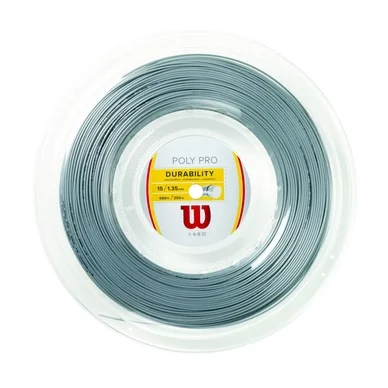 Cordage de Tennis Wilson Poly Pro 15 Reel Silver 1.35mm/200m