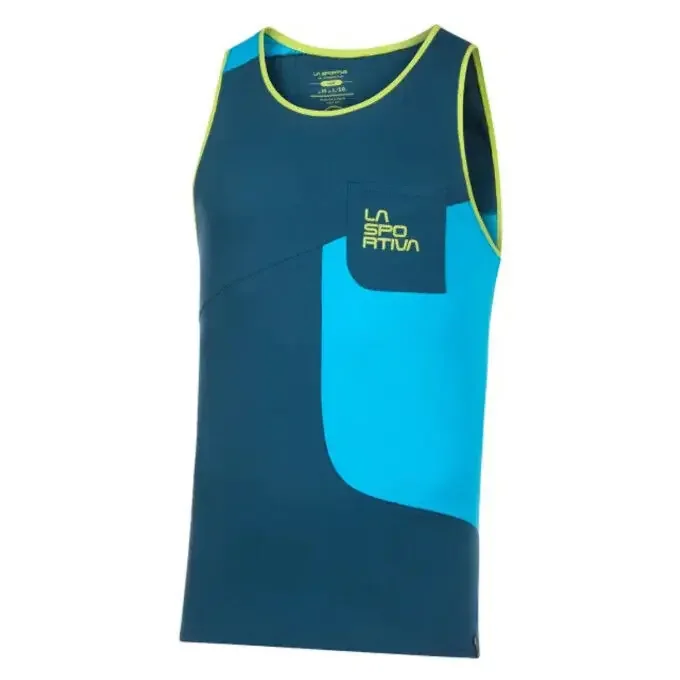 Débardeur d’escalade homme La Sportiva – Storm Blue/Maui Nouvelle Collection