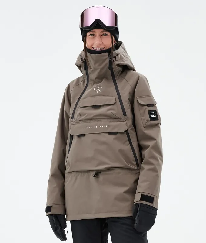 Dope Akin W Veste Snowboard Femme Walnut Meilleure Qualité