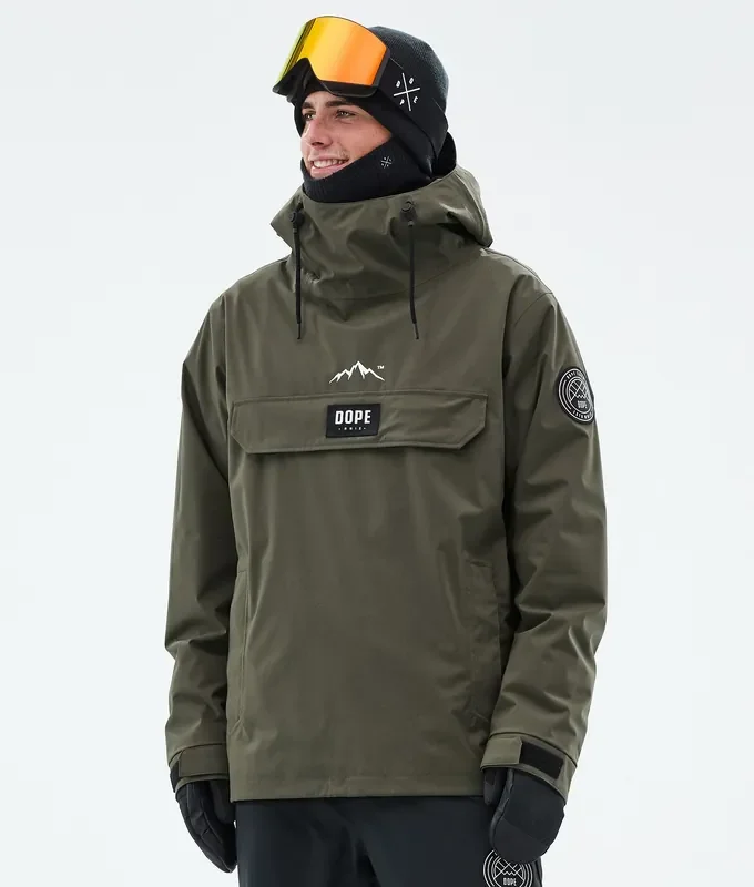 Dope Blizzard Veste Snowboard Homme Olive Green Fait Main