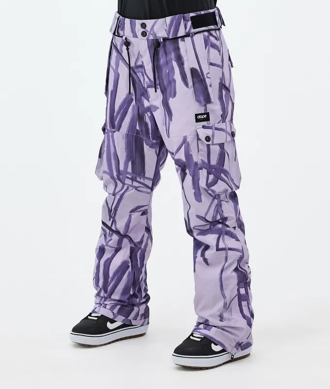 Dope Iconic W Pantalon de Snowboard Femme Scribble Purple Fait Main