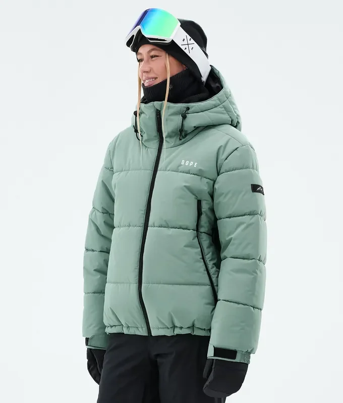 Dope Puffer W Veste Snowboard Femme Faded Green Édition Limitée