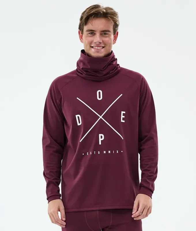 Dope Snuggle Tee-shirt thermique Homme 2X-Up Burgundy Haute Qualité