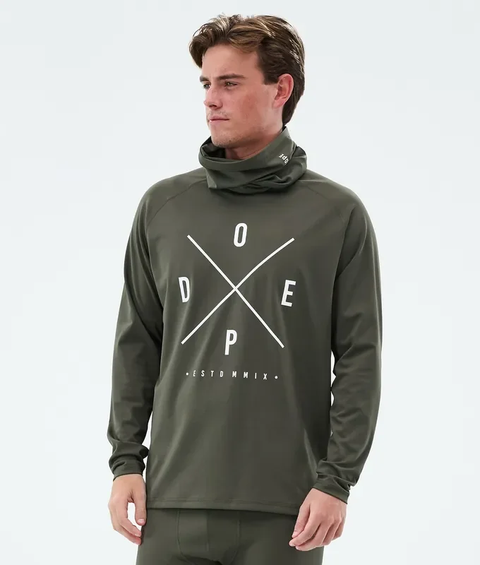 Dope Snuggle Tee-shirt thermique Homme 2X-Up Olive Green Fait Main