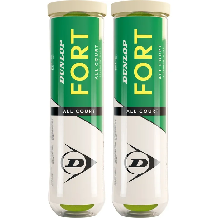 Dunlop Fort All Court Double Pack – 2 Cans of 4 Balls
