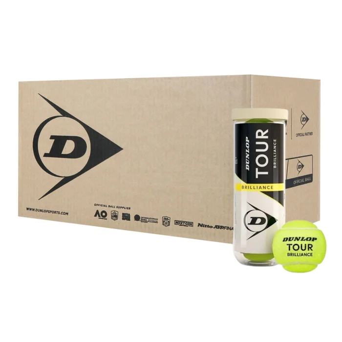 Dunlop Tour Brilliance – Box of 24 Cans of 3 Balls
