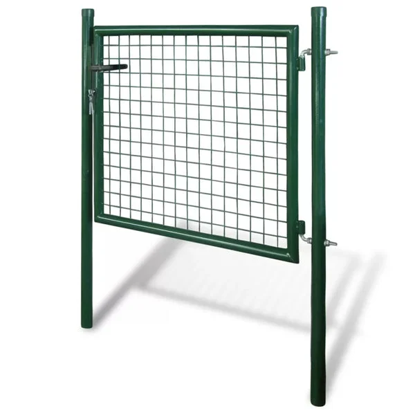 Fornorth Puerta jardín de malla metálica 100x150cm, verde