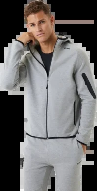 Gilet Björn Borg Homme Borg Tech Sweat Hoodie Light Grey Melange