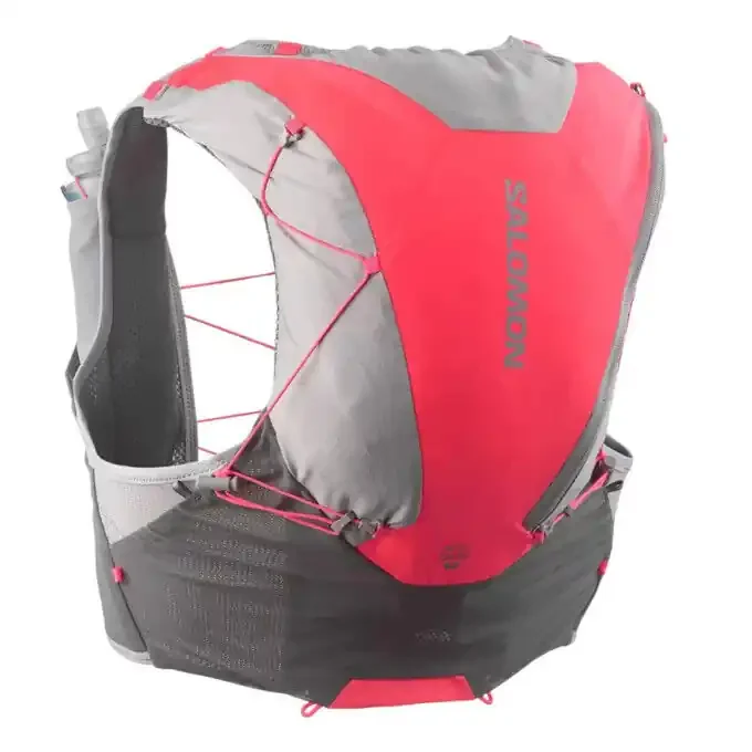 Gilet d&rsquo;hydratation Salomon ADV Skin 12 – Castelrock/Alliage/Neon flamme Promotion