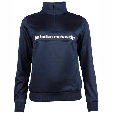 Gilet de Tennis The Indian Maharadja Women Poly Terry Half Zip IM Navy