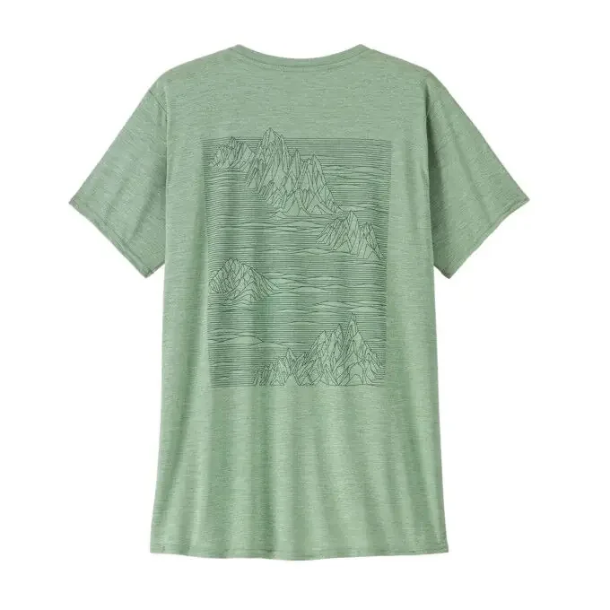 Gros Lot Tee-shirt graphique Femme Patagonia Capilene® Cool Daily – Strataspire: Ellwood Green X-Dye