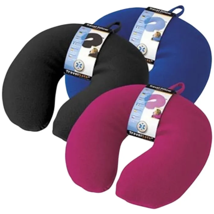 Gros Lot TravelSafe Oreiller de voyage, polaire/spandex, bleu