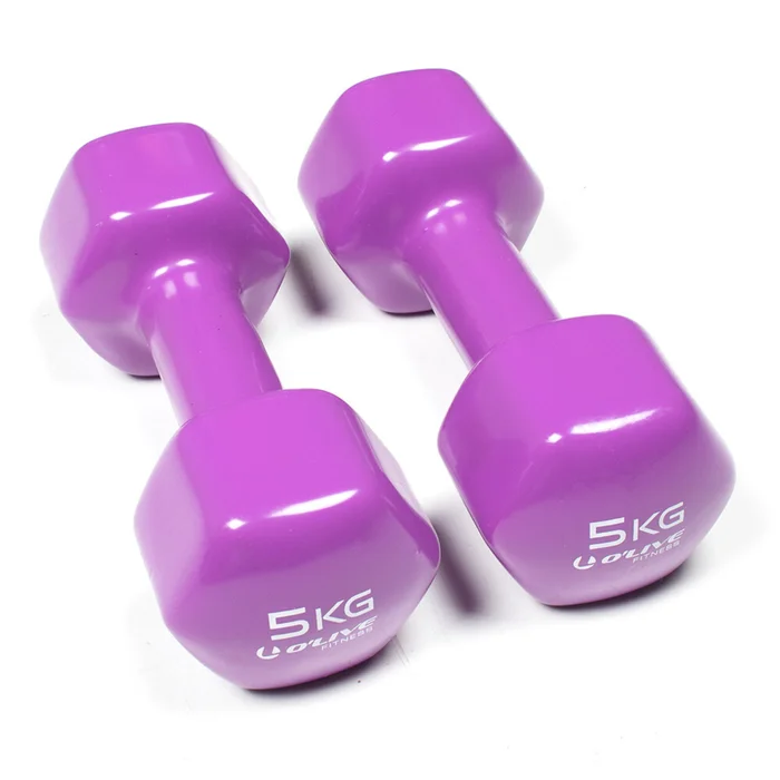 Haltère en vinyle O&rsquo;live Fitness [Taille 5 kg]
