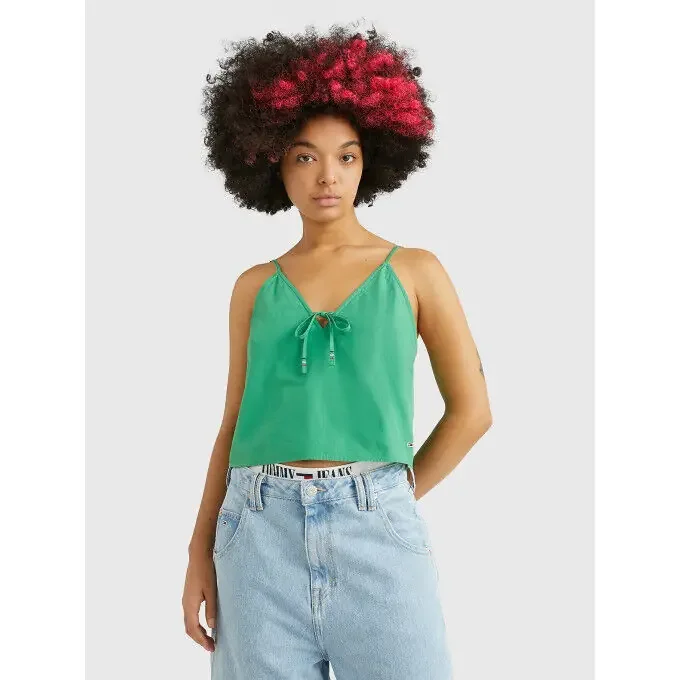 Haut Tommy Hilfiger Poplin Strappy Coastal Green Achat Immédiat