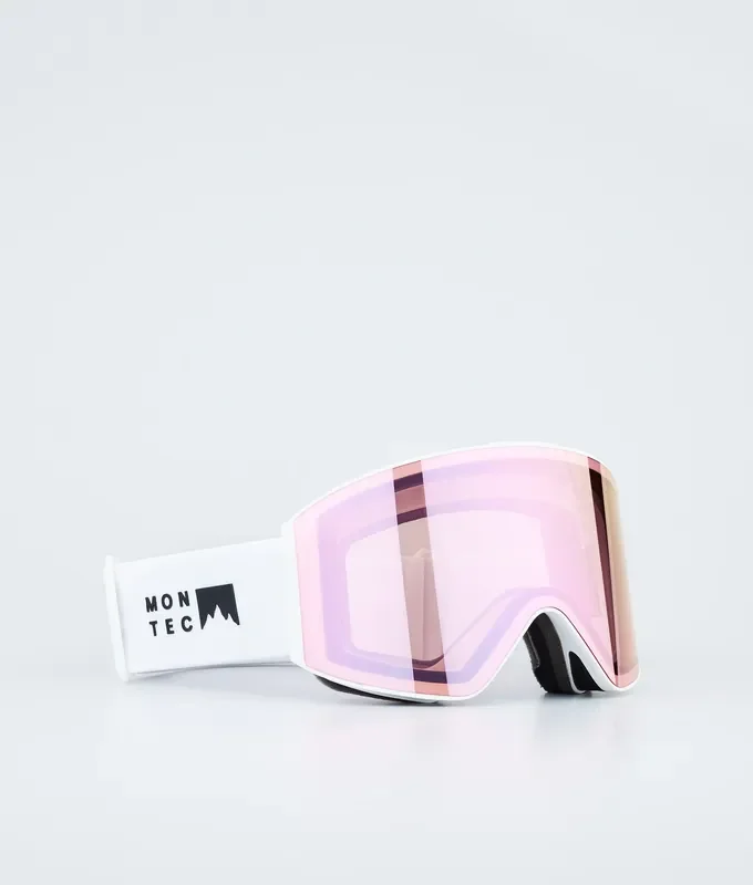 Haute Qualité Montec Scope Masque de ski White W/Pink Sapphire Mirror