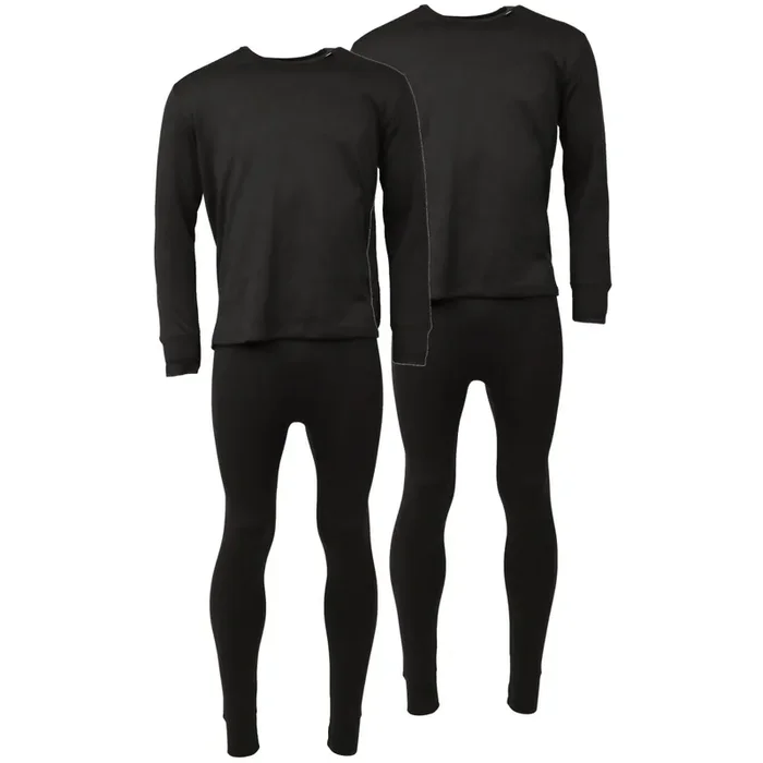 Helios Essential, sous-vêtements de ski, hommes, noir, 2 ensembles Dernier Modèle