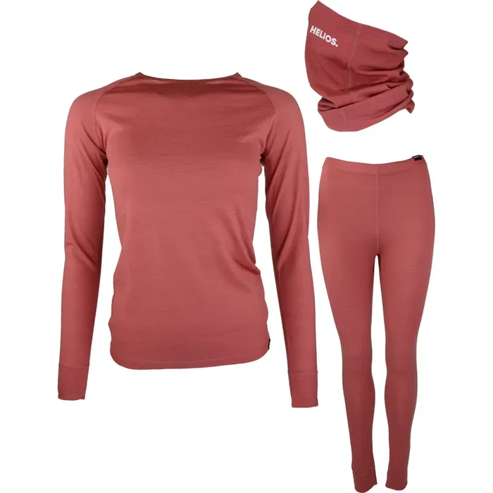 Helios Merino One, ensemble + tour de cou, femmes, rose Pas Cher