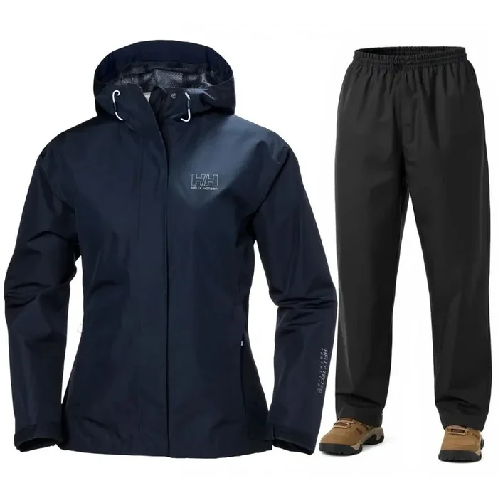 Helly Hansen Seven J/HH Rain, ensemble de pluie, femme, bleu foncé/noir Jusqu’à Épuisement Des Stocks