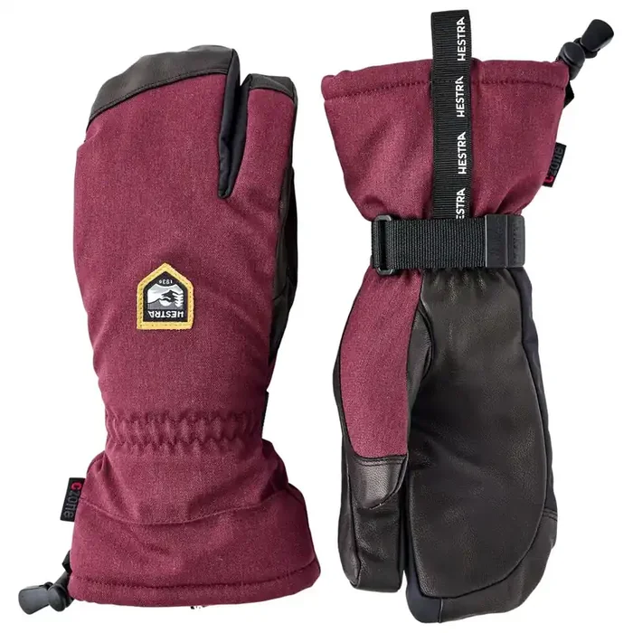 Hestra CZone Mountain, 3 doigts gants de ski, bordeaux Original