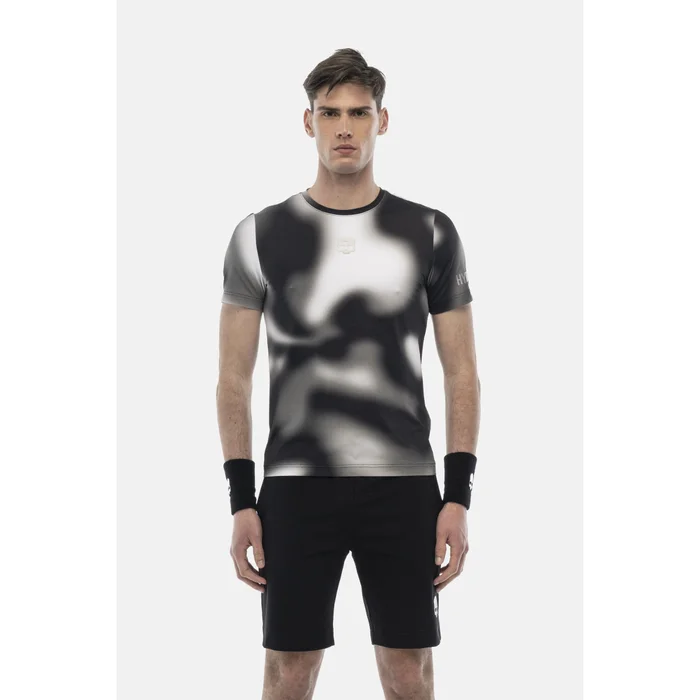 Hydrogen Camiseta Psychedelic Hombre Negro Blanco AH24