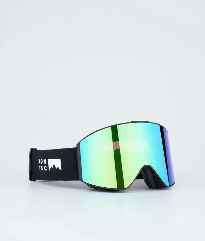 Livraison Gratuite Montec Scope Masque de ski Black W/Black Tourmaline Green Mirror
