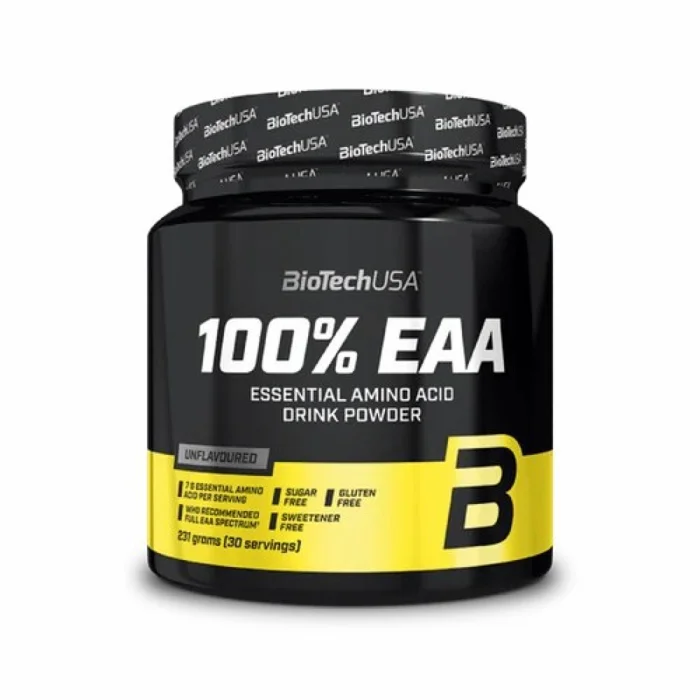 Lot de 10 pots d&rsquo;acides aminés Biotech USA 100% eaa – Neutre – 231g