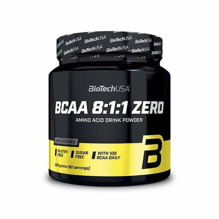 Lot de 10 pots d’acides aminés Biotech USA bcaa 8:1:1 – Neutre – 300g