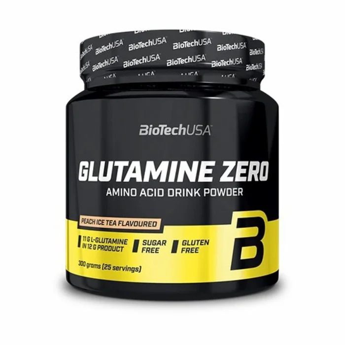 Lot de 10 pots d’acides aminés Biotech USA glutamin zero – Thé glacé aux pêches – 300g