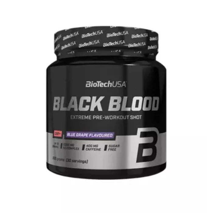 Lot de 10 pots de booster Biotech USA black blood caf + – Myrtille – 300g