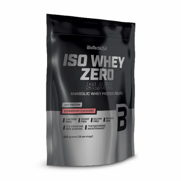 Lot de 10 sacs de protéines Biotech USA iso whey zero – Fraise – 500g