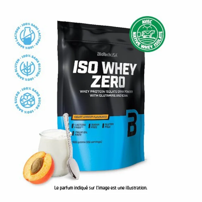 Lot de 10 sacs de protéines Biotech USA iso whey zero lactose free – Brioche á la cannelle – 500g