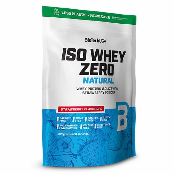 Lot de 10 sacs de protéines Biotech USA iso whey zero lactose free – Fraise – 500g