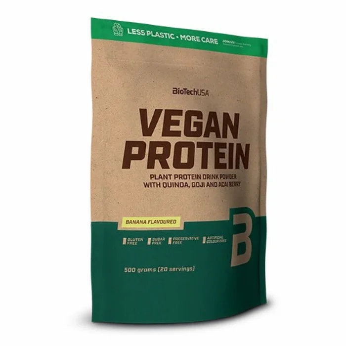 Lot de 10 sacs de protéines végétalienne Biotech USA – Banane – 500g