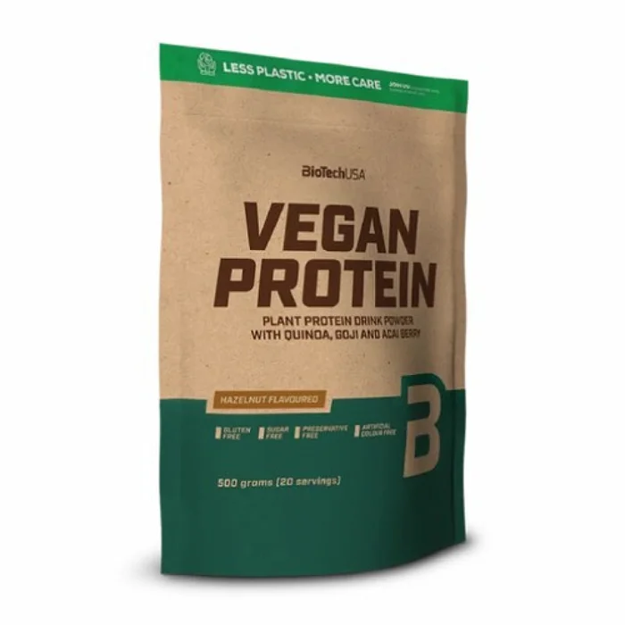 Lot de 10 sacs de protéines végétalienne Biotech USA – Noisette – 500g