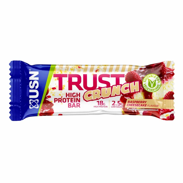 Lot de 12 barres de nutrition raspberry cheesecake USN Nutrition Trust Crunch [Taille 60 g]
