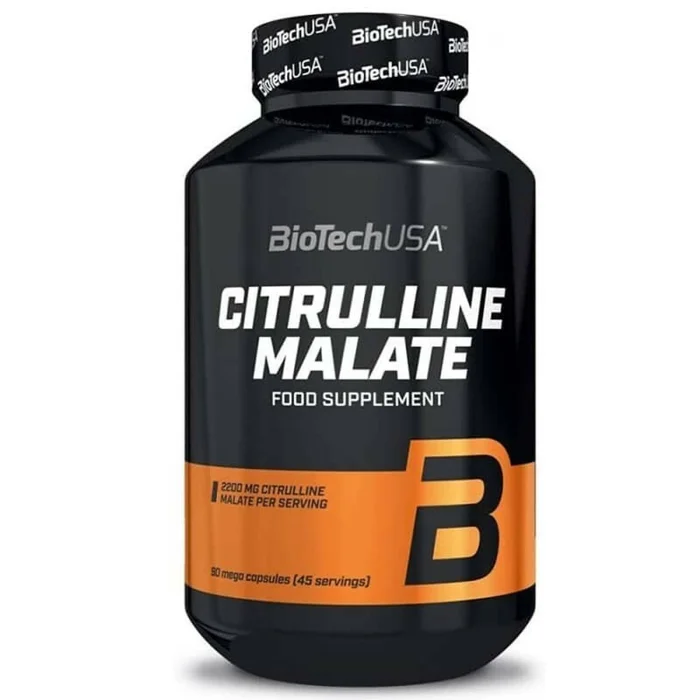 Lot de 12 pots de boosters malate de citrulline Biotech USA – 90 Gélul