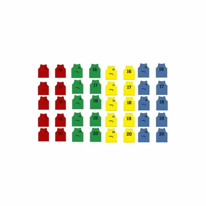 Lot de 5 chasubles numérotés du 16 à 20 Softee