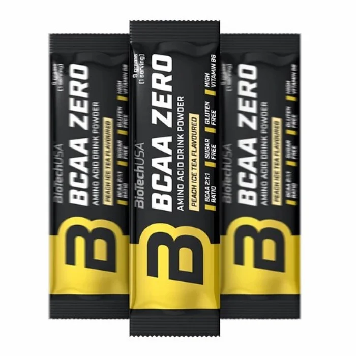 Lot de 50 sachets d&rsquo;acides aminés Biotech USA bcaa zero – Thé glacé aux pêches – 9g
