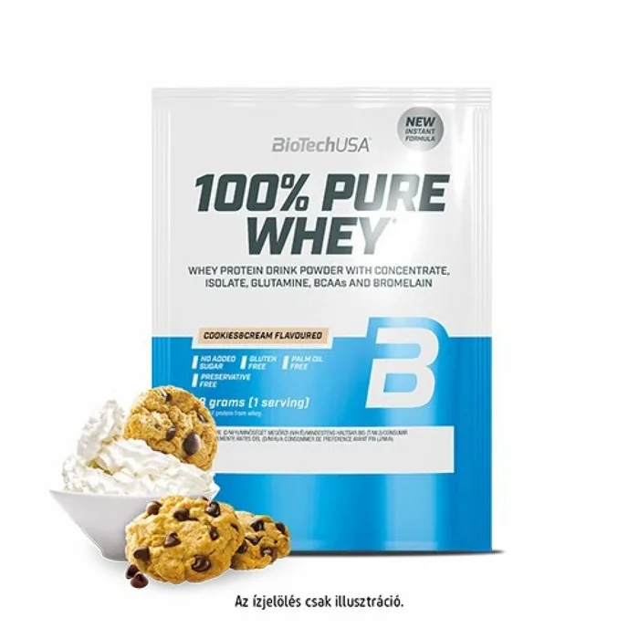 Lot de 50 sachets de protéines 100 % pur lactosérum Biotech USA – Cookies & cream – 28g
