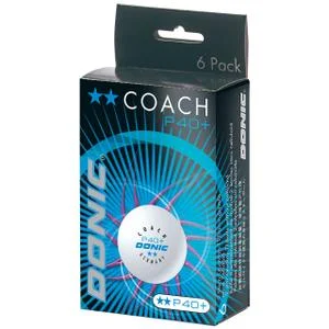 Lot de 6 balles de tennis de table Coach P40+** (40 mm)
