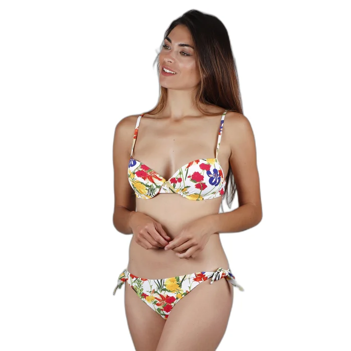 Maillot de bain 2 piu00e8ces femme Admas Push Up Happy Flowers [Taille 38]