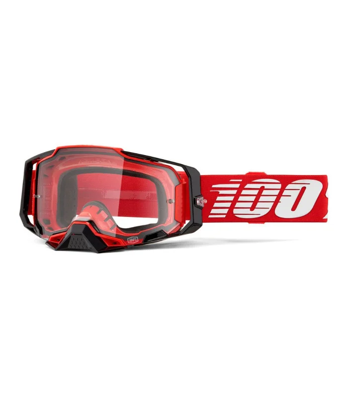 Masque ARMEGA Rouge, Ecran Clair, Auto/moto