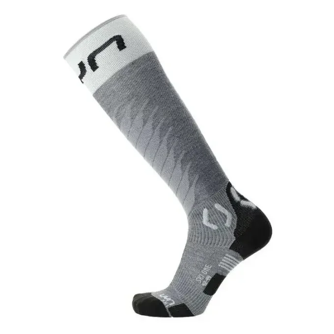 Meilleure Qualité Chaussettes UYN WOMAN SKI ONE MERINO SOCKS Gris/Blanc