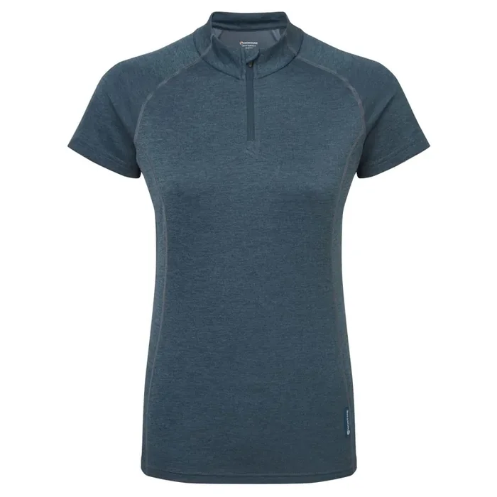 Montane F Dart Zip T-Shirt, femme, bleu Livraison Gratuite