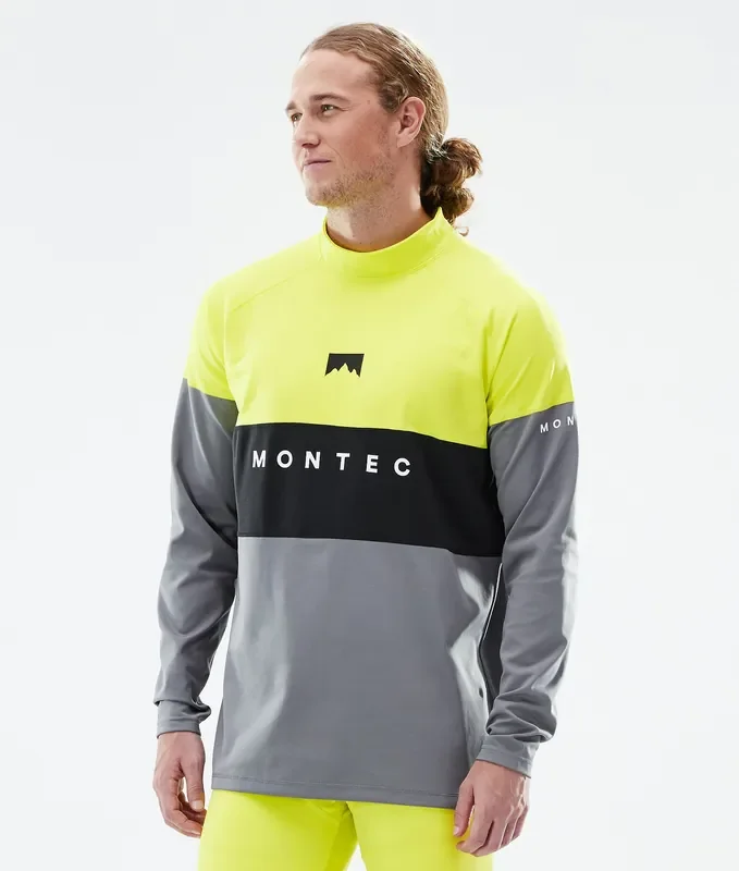 Montec Alpha Tee-shirt thermique Homme Bright Yellow/Black/Light Pearl Promotion Saisonnière