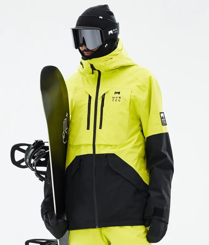 Montec Arch Veste Snowboard Homme Bright Yellow/Black Fait Main