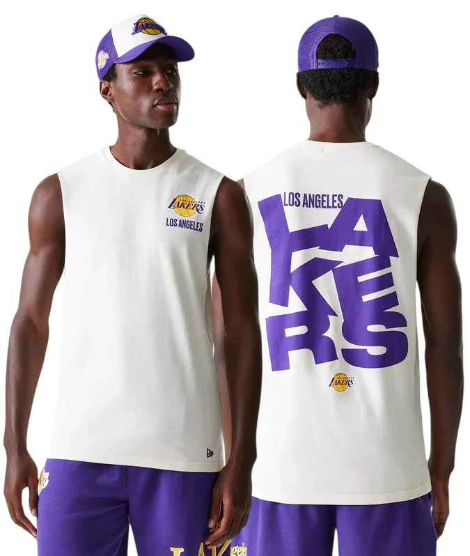 New Era NBA LA Lakers Graphic Sleeveless T-Shirt « Offwhite »