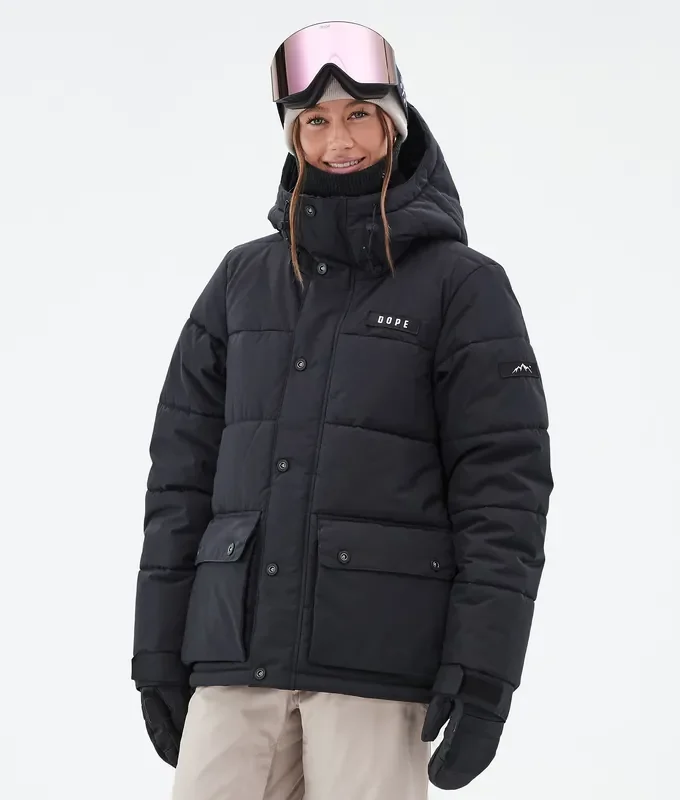 Nouveauté Dope Puffer W Full Zip 24 Veste Snowboard Femme Black