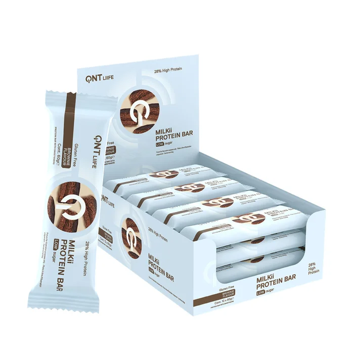 Nutrition protéinée Brownie QNT Liife Milkii Protein Bar Low sugar [Taille 12×60 g]