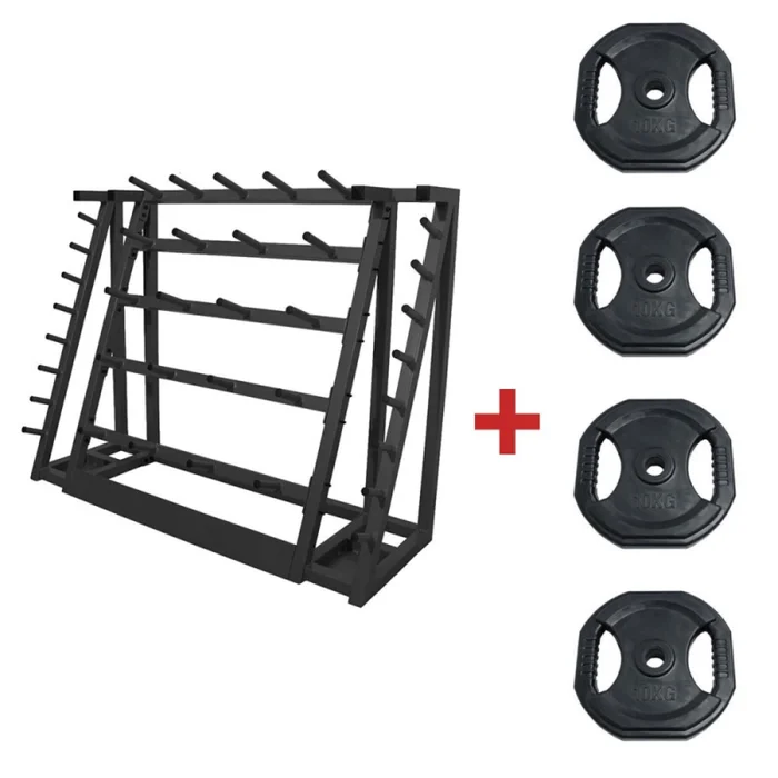 Pack de rack de musculation + 20 haltères Leader Fit [Taille 20 kg]
